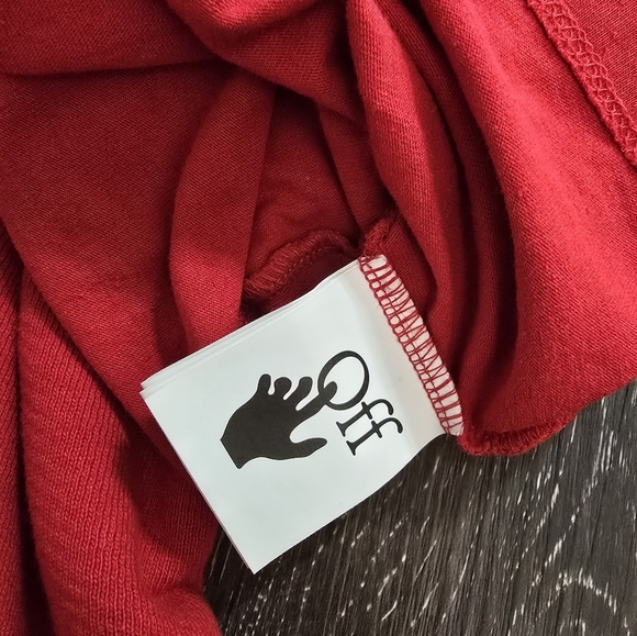 Red Off-White red Sweatshirt with Diagonal Sleeve Design size M - Picture 9 of 15